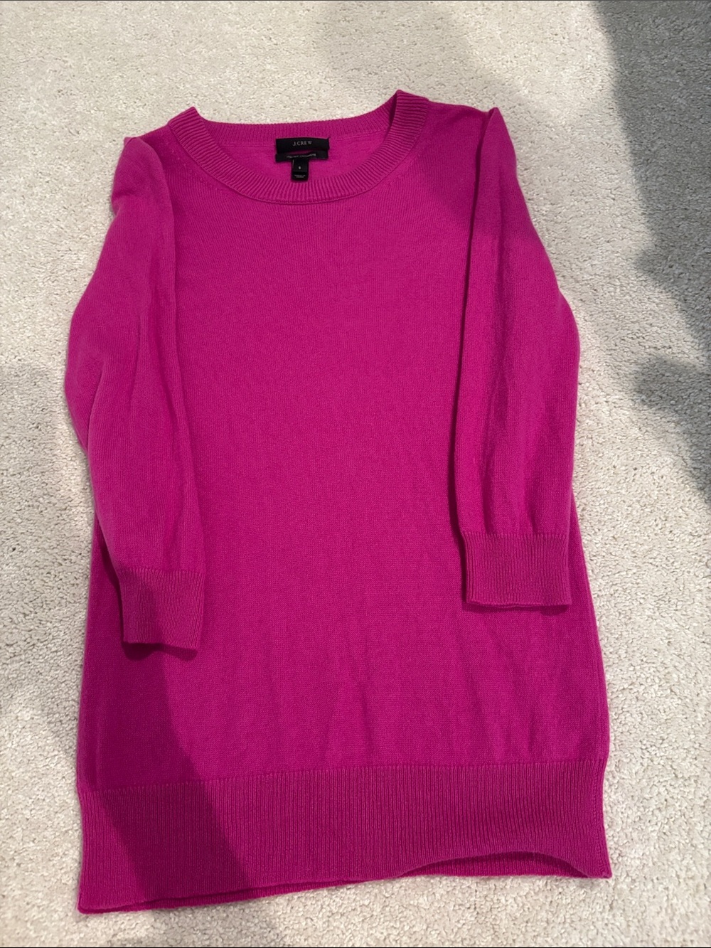 J. Crew Women's Scoopneck Sweater 100% cashmere  in Bright Fuchsia